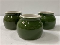 Set of 3 vintage Hall green bean pots