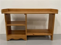 Wooden desk top hutch organizer