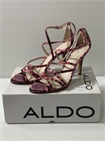 New Aldo women’s pink python high heel sandals