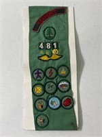 Vintage Girl Scouts badge sash