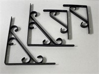 Lot of 4 cast metal shelf brackets