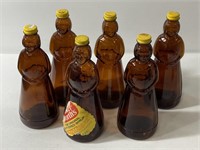 Lot of 6 Mrs Butterworth’s glass syrup bottles