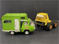 Pair of vintage metal toy trucks
