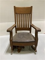 Antique oak wood mission rocking chair project