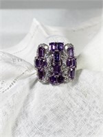 Sapphire & Diamond Ring 18kt White Gold - unheated