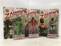 Three sealed WWE Zombies action figures