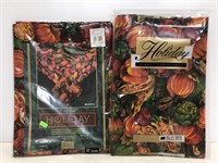 Two Fall Holiday tablecloths, new