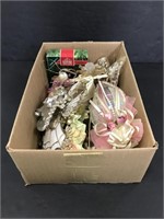 Box of assorted vintage ornaments