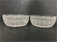 Two cut glass bowls