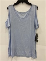 Marc, NY baby blue cold shoulder yoga tee