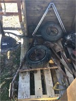 Wooden Crate Wheels Shovels Hitch