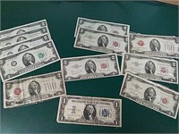 2 DOLLAR BILLS AND 1$ SILVER CERTIFICATE