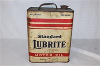 Vintage Standard Lubrite Socony Motor Oil Can