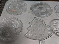 20 CLEAR PRESSED GLASS SERVING DISHES