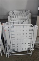 8 WHITE VINYL-WEBBED LAWN CHAIRS