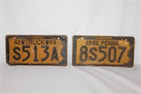 Pair - 1942 Pennsylvania Licenase Plates