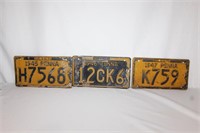 1945,1946, 1947 Pennsylvania License Plates