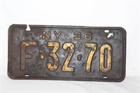 1936 New York License Plate