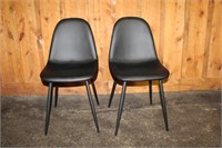 COPLEY FAUX LEATHER CHAIRS BLACK COLOR