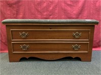 Lane cedar chest with upholstered top