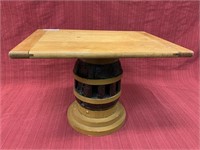 Mid Century side table with barrel form base