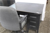 4-DRAWER DESK AND SWIVEL OFFICE CHAIR
