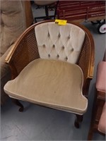 Rattan upholstered side chair