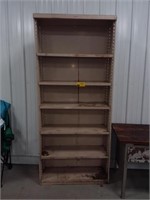 Six shelf tall metal shelving unit