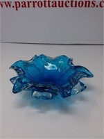 Turquoise floral candy dish