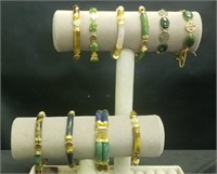 Lot of 10 Oriental Gold Plated Bracelets