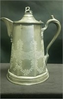 Antique Vintage Coffee Tea Pot Silver Plated 1858