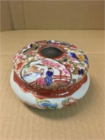 Vintage Handpainted Japanese Hair Receiver