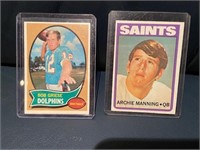 1970 Bob Griese 1972 Topps Archie Manning RC