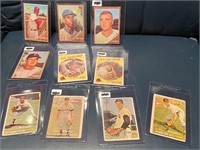 10 Different 1950s - 1960s Baseball Cards