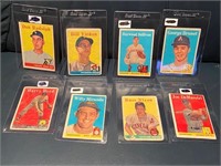 8 Different 1958 Topps Baseball Cards