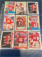 18 Different Joe Montana Football Cards