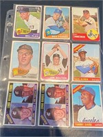 9 Different 1963 - 1966 Baseball Cards