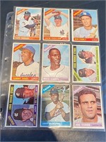 9 Different 1966 Baseball Cards
