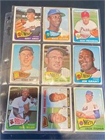 9 Different 1965 Baseball Cards