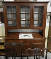 Lot #659 - Country style maple hutch cabinet