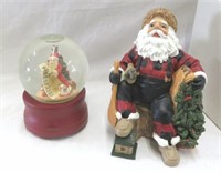 Santa snow globe and figurine