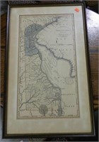 Lot #691 - Framed vintage map of Delaware.