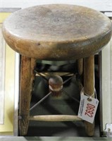 Lot #692 - Antique primitive stool with added