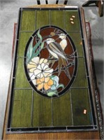 Lot #695 - Leaded & stained glass window panel