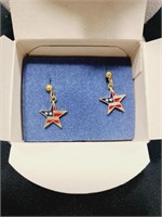 Vintage Avon Star Flag Earrings