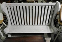 Lot #706 - Primitive style wood bench in white