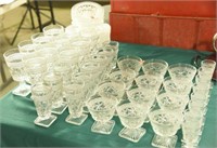 Lot #757 - (56) Pieces of pressed glass stemware,