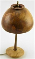 Lot #769 - Studio made turned wood table lamp