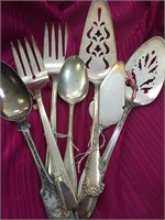 Silver Plate Serving Pieces - Cake - Forks -