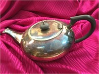 Aberdeen Silver Plate Deco Tea pot wood Handle  5"